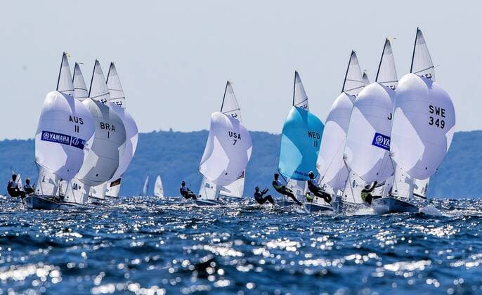 Sport Themen der Woche KW31 Sport Bilder des Tages 2018 Hempel Sailing World Championships 180804 Anton Dahlberg och Fredrik Bergström seglar VM i 470 pa denna handout-bild fran Svensk Segling den 4 augusti 2018 pa rhus. *** 2018 Hempel Sailing World Championships 180804 Anton Dahlberg and Fredrik Bergström sail the World Cup in 470 on this handout image from Swedish Sailing 4 August 2018 on rhus  Copyright: JesusxRenedo BB180804BB528