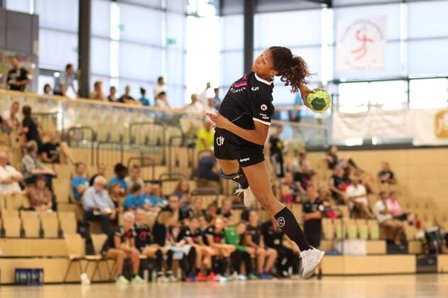 Torwurf von Delaila Amega (Metzingen) Wittlicher Handball-Cup --- Handball --- 04.08.2018 Wittlicher Handball-Cup --- Handball --- 04.08.2018 Wittlich Copyright: xEIBNER RenexWeissx EP_RWS