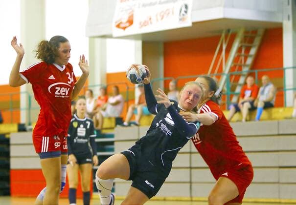 Kathleen Müller (Frankfurt) Handball Frauen BSV Sachsen Zwickau - Frankfurter HC (Testspiel) am 4.8.2018 BS Sachsen Zwickau - Frankfurter HC