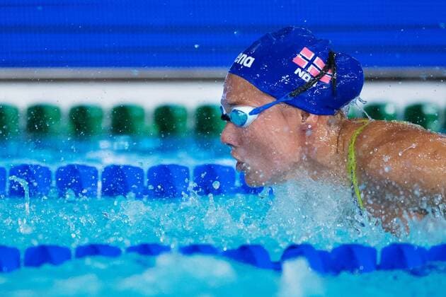 180805 Emelie L¿vberg of Norway competes in the qualifications of women s 200 meter butterfly swimming during the European Championships on August 5, 2018 in Glasgow. Photo: Joel Marklund BILDBYRN kod JM 87767 Copyright: JOELxMARKLUND BB180805JM041