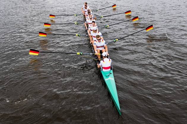 Sport Themen der Woche KW31 Sport Bilder des Tages 180805 Team Germany after winning the final A of men s eight rowing during the European Championships on August 5, 2018 in Glasgow. Photo: Jon Olav Nesvold BILDBYRAN kod JE 160285 *** 180805 Team Germany after winning the final A or eight at the European Championships on August 5, 2018 in Glasgow Photo Jon Olav Nesvold BILDBYRAN Code JE 160285  Copyright: JONxOLAVxNESVOLD BB180805JE112
