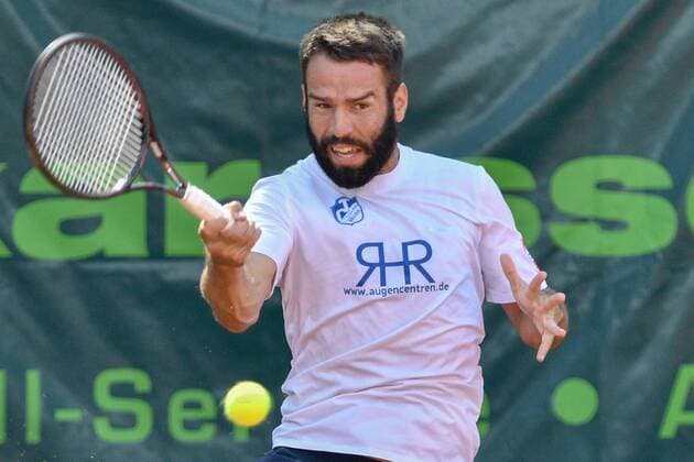 GER, 1. Tennis-Point Bundesliga Herren, Tennis Ewige Liebe BW Neuss vs. TV Reutlingen 1 05.08.2018, Tennis Ewige Liebe BW Neuss, GER, 1. Tennis-Point Bundesliga Herren, Tennis Ewige Liebe BW Neuss vs. TV Reutlingen 1, im Bild Safranek, Vaclav CZE beim Vorhandschlag