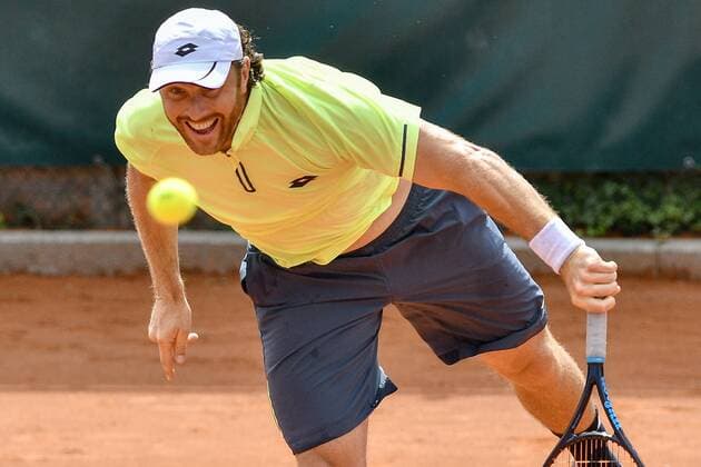 GER, 1. Tennis-Point Bundesliga Herren, Tennis Ewige Liebe BW Neuss vs. TV Reutlingen 1 05.08.2018, Tennis Ewige Liebe BW Neuss, GER, 1. Tennis-Point Bundesliga Herren, Tennis Ewige Liebe BW Neuss vs. TV Reutlingen 1, im Bild Berrer, Michael GER bei Aufschlag