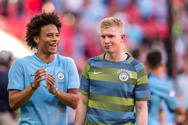 Sport Themen der Woche KW31 Sport Bilder des Tages Leroy Sane of Manchester City and Kevin De Bruyne of Manchester City celebrates the victory during the 2018 FA Community Shield match between Chelsea and Manchester City at Wembley Stadium, London, England on 5 August 2018. Copyright: xSalvioxCalabresex 20570079