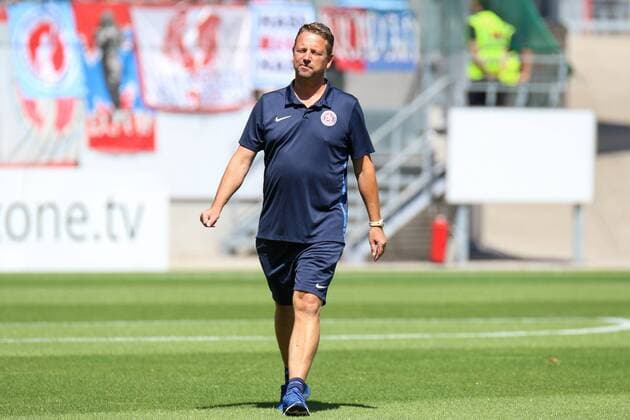 Fußball, Trainerhistorie, Wuppertaler SV Christian Britscho ( Trainer Wuppertaler SV ), Fussball - Regionalliga West - Rot-Weiss Essen vs. Wuppertaler SV, Essen , 05.08.2018 , Fussball - Regionalliga West - Rot-Weiss Essen vs. Wuppertaler SV Essen Copyright: xEIBNER MarkxBohlax EP_MBA