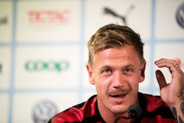 180806 Goalkeeper Johan Dahlin of Malmö FF during a press conference PK Pressekonferenz ahead of the UEFA Champions League qualifying match between Malmö FF and Vidi on August 6, 2018 in Malmö. Photo: Mathilda Ahlberg BILDBYRN Cop 178 Copyright: MATHILDAxAHLBERG BB180806MA089