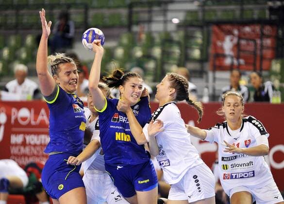 2018.08.07 Kielce Pilka reczna Mlodziezowe Mistrzostwa Swiata w Pilce Recznej Kobiet do lat 18 Rumunia - Slowacja N z Foto Norbert Barczyk PressFocus 2018.08.07 Kielce Handball IHF Youth U18 Womens World Championship WM Weltmeisterschaft 2018 Romania - Slovakia Credit: Norbert Barczyk PressFocus NEWSPIX.PL --- Newspix.pl  20180807NB0104