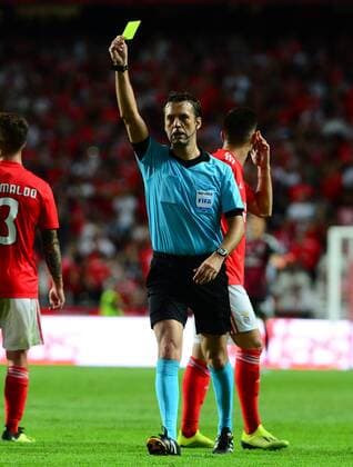 Referee Aleksei Kulbakov during the Champions League Qualifying 3rd Round first leg match between Benfica and Fenerbahce at Estadio da Luz Stadium in Lisbon , Portugal on August 07 , 2018. 