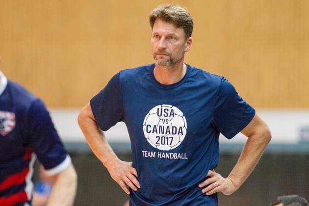 Robert Hedin (Trainer, Team USA) Bergischer HC vs. Team USA, Handball HBL, Testspiel, 07.08.18 Solingen NRW Deutschland Klingenhalle