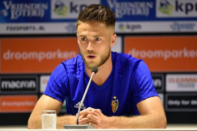 ARNHEM, 08-08-2018, season 2018 2019, GelreDome, qualification for Europa League, press meeting FC Basel in GelreDome stadium, FC Basel player Ricky van Wolfswinkel during the press meeting Training and press meeting FC Basel  x2383350x