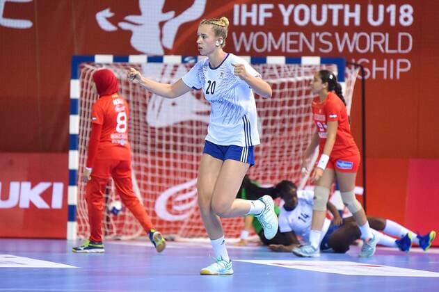 2018.08.08 Kielce Pilka reczna Mlodziezowe Mistrzostwa Swiata w Pilce Recznej Kobiet do lat 18 Tunezja - Francja N z JACQUES Emma Foto Lukasz Laskowski PressFocus 2018.08.08 Kielce Handball IHF Youth U18 Womens World Championship WM Weltmeisterschaft 2018 Tunisia v France JACQUES Emma Credit: Lukasz Laskowski PressFocus NEWSPIX.PL --- Newspix.pl  20180808LUK_377