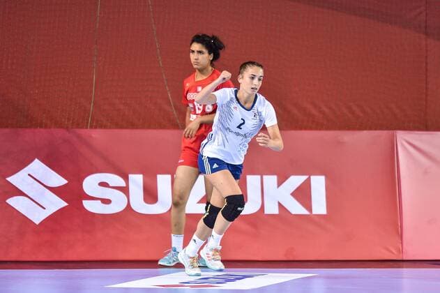 2018.08.08 Kielce Pilka reczna Mlodziezowe Mistrzostwa Swiata w Pilce Recznej Kobiet do lat 18 Tunezja - Francja N z PEILLON Melina Foto Lukasz Laskowski PressFocus 2018.08.08 Kielce Handball IHF Youth U18 Womens World Championship WM Weltmeisterschaft 2018 Tunisia v France PEILLON Melina Credit: Lukasz Laskowski PressFocus NEWSPIX.PL --- Newspix.pl  20180808LUK_400