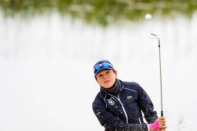 180808 Celine Herbin of France competes in the women s golf team competition during the European Championships on August 8, 2018 in Gleneagles. Photo: Jon Olav Nesvold BILDBYRN kod JE 160289 Copyright: JONxOLAVxNESVOLD BB180808JE196