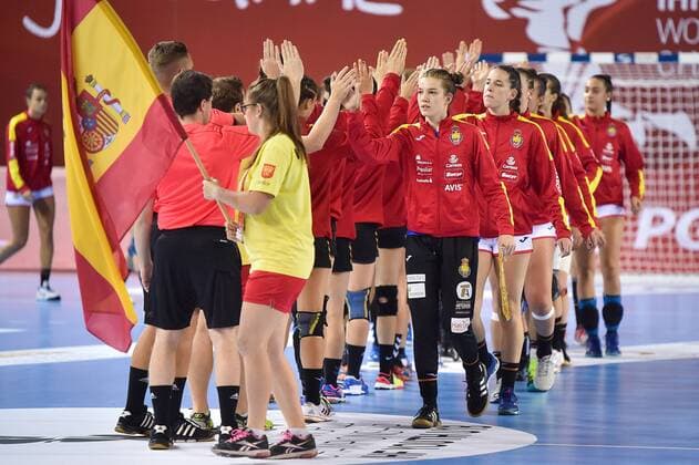 2018.08.08 Kielce Pilka reczna Mlodziezowe Mistrzostwa Swiata w Pilce Recznej Kobiet do lat 18 Czarnogora - Hiszpania N z Foto Lukasz Laskowski PressFocus 2018.08.08 Kielce Handball IHF Youth U18 Womens World Championship WM Weltmeisterschaft 2018 Montenegro - Spain Credit: Lukasz Laskowski PressFocus NEWSPIX.PL --- Newspix.pl FRANCE OUT!  20180808LUK_521