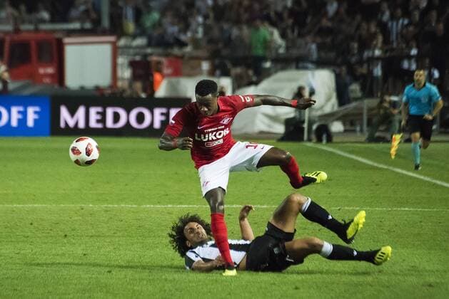 August 8, 2018 - Thessaloniki, Greece - Spartak Moscow FC player Quincy Promes in action during a match between PAOK FC and Spartak Moscow FC. PAOK FC beat FC Spartak Moscow for the third qualifying round of the UEFA Champions League, at the northern Greek city of Thessaloniki. Greece Soccer Champions League - ZUMAp191 84905933st Copyright: xGiannisxPapanikosx