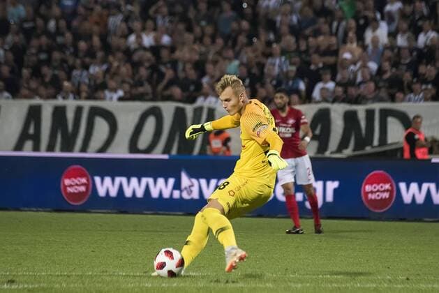 August 8, 2018 - Thessaloniki, Greece - Spartak Moscow FC goalkeeper Aleksandr Maksimenko in action during a match between PAOK FC and Spartak Moscow FC. PAOK FC beat FC Spartak Moscow for the third qualifying round of the UEFA Champions League, at the northern Greek city of Thessaloniki. Greece Soccer Champions League - ZUMAp191 84906028st Copyright: xGiannisxPapanikosx