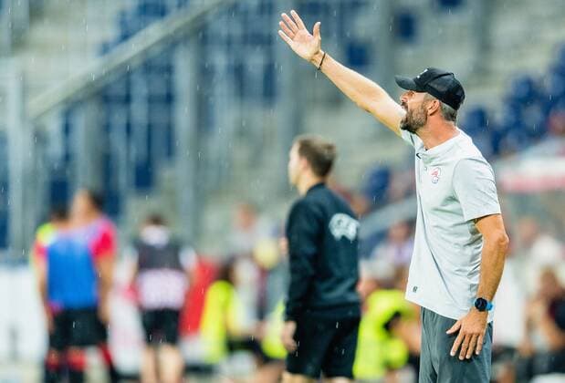 08.08.2018, Red Bull Arena, Salzburg, AUT, UEFA CL, FC Salzburg vs KF Shkendija Tetovo, Qualifikation, 3. Runde, Hinspiel, im Bild Trainer Marco Rose (FC Salzburg) during the UEFA Championsleague Qualifier 3rd round, 1st leg match between FC Salzburg and KF Shkendija Tetovo at the Red Bull Arena in Salzburg, Austria on 2018 08 08. Salzburg