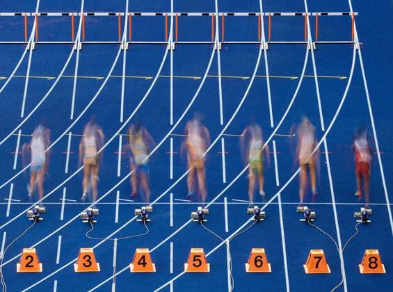 Leichtathletik Berlin 09.08.2018 Europameisterschaften EM European Athletics Championships Day 3 100 m Hürden Frauen Damen Siebenkampf Start Feature