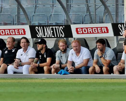 SOCCER - UEFA EL quali, Sturm vs Larnaca GRAZ,AUSTRIA,09.AUG.18 - SOCCER - UEFA Europa League qualification, SK Sturm Graz vs AEK Larnaca. Image shows headcoach Heiko Vogel (Sturm). GEPAxpictures xHansxOberlaender