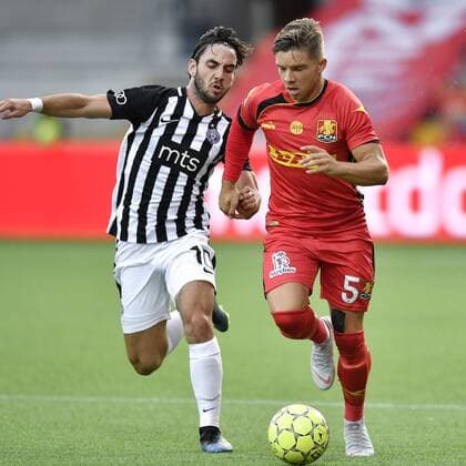 Fußball, EL Qualifikation, FC Nordsjaelland - Partizan Belgrad FC Nordsjaelland vs. Partizan Beograd in UEFA Europa League qualifying in Right to Dream Park in Farum, Denmark, Thursday August 9 2018. Photo: Lars Moeller Ritzau Scanpix , Denmark  Copyright: LarsxMoellerx COP106 spdk20180809-195355-L