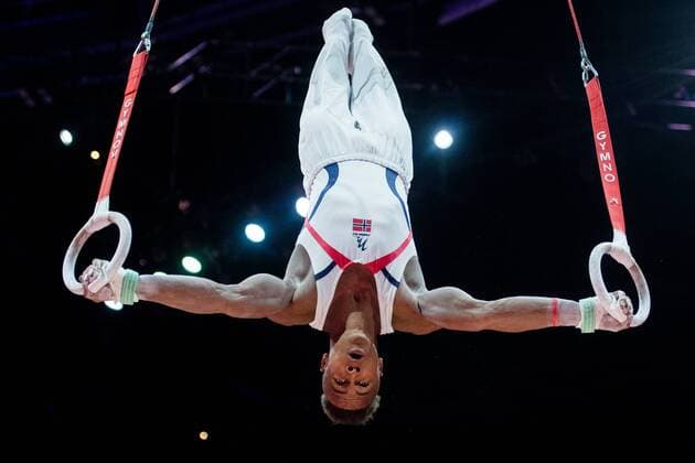 Sport Bilder des Tages 180809 Sofus Heggemsnes of Norway competes at the rings in the qualification of Men s Artistic Gymnastics during the European Championships on August 9, 2018 in Glasgow. Photo: Jon Olav Nesvold BILDBYRN kod JE 160290 Copyright: JONxOLAVxNESVOLD BB180809JE083