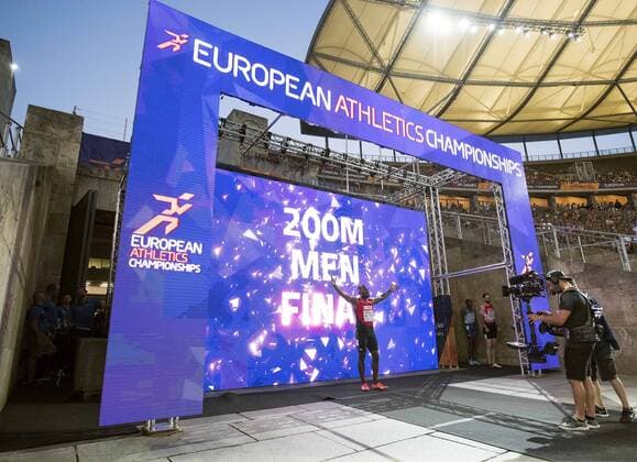 Vorstellung Alex WILSON, SUI, 3.Platz, Feature, Finale 200m der Maenner, am 09.08.2018 Leichtathletik Europameisterschaft 2018 in Berlin Deutschland vom 06.08. - 12.08.2018.