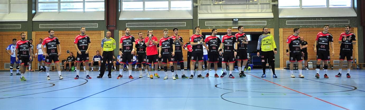 10.08.2018 - Handball - 1. Bundesliga DKB HBL - Saison 2018 2019 - Testspiel - Freundschaftsspiel : HC Erlangen HCE - TV Großwallstadt - OGo - Mannschaft Team vor Spielbeginn