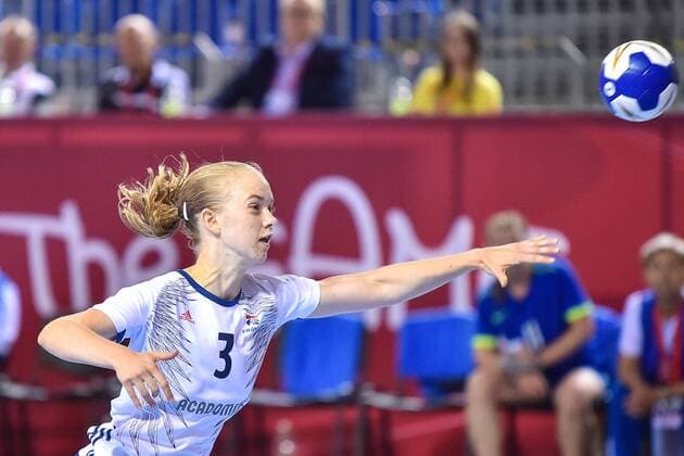 2018.08.11 Kielce Pilka reczna Mlodziezowe Mistrzostwa Swiata w Pilce Recznej Kobiet do lat 18 Francja - Kazachstan N z LEBLEVEC Julie Foto Lukasz Laskowski PressFocus 2018.08.11 Kielce Handball IHF Youth U18 Womens World Championship WM Weltmeisterschaft 2018 France v Kazakhstan fLEBLEVEC Julie Credit: Lukasz Laskowski PressFocus NEWSPIX.PL --- Newspix.pl france out!  20180811LUK_018