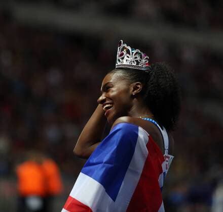 European Athletics Championships; Berlin, 11.08.2018 Sprintkoenigin: Dina Asher-Smith (GBR Great Britain) gewinnt Gold ueber 200m; European Athletics Championships 2018 am 11.08.2018 im Olympiastadion in Berlin.