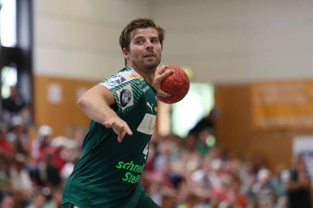 HC Varder Skopje vs. SC DHfK Leipzig, Handball, Internationaler Heide-Cup 2018, 12.08.18 Patrick Wiesmach (Nr.04, SC DHfK Leipzig) beim 7Meterwurf