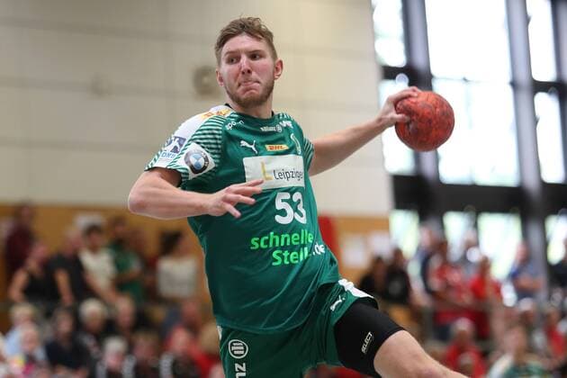 HC Varder Skopje vs. SC DHfK Leipzig, Handball, Internationaler Heide-Cup 2018, 12.08.18 Jonas Hekmann (Nr.53, SC DHfK Leipzig) mit dem Tempogegenstoss