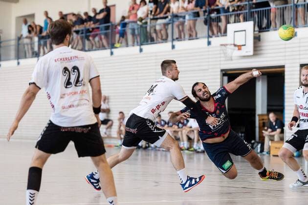 Christian Rau (H2KU, 05), SG H2KU Herrenberg gegen SV 64 Zweibruecken, Handball, Oberliga, Testspiel, 2018 2019, 12.08.2018, SG H2KU Herrenberg gegen SV 64 Zweibruecken, Handball, Oberliga, Testspiel, 2018 2019, 12.08.2018 Haslach Copyright: xEIBNER SaschaxWaltherx EP_SWA