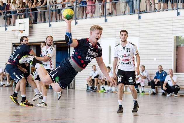 Sascha Marquardt (H2KU, 18) SG H2KU Herrenberg gegen SV 64 Zweibruecken, Handball, Oberliga, Testspiel, 2018 2019, 12.08.2018, SG H2KU Herrenberg gegen SV 64 Zweibruecken, Handball, Oberliga, Testspiel, 2018 2019, 12.08.2018 Haslach Copyright: xEIBNER SaschaxWaltherx EP_SWA