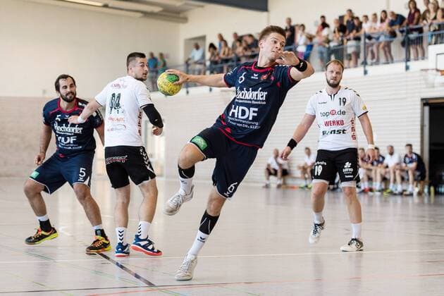 Marvin Seeger (H2KU, 06), SG H2KU Herrenberg gegen SV 64 Zweibruecken, Handball, Oberliga, Testspiel, 2018 2019, 12.08.2018, SG H2KU Herrenberg gegen SV 64 Zweibruecken, Handball, Oberliga, Testspiel, 2018 2019, 12.08.2018 Haslach Copyright: xEIBNER SaschaxWaltherx EP_SWA