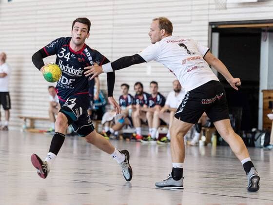 Sandro Muench (H2KU, 34) H2KU Herrenberg gegen SV 64 Zweibruecken, Handball, Oberliga, Testspiel, 2018 2019, 12.08.2018, SG H2KU Herrenberg gegen SV 64 Zweibruecken, Handball, Oberliga, Testspiel, 2018 2019, 12.08.2018 Haslach Copyright: xEIBNER SaschaxWaltherx EP_SWA
