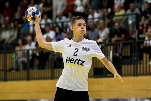 11.08.2018, Josef Welser Sporthalle, Tulln an der Donau, AUT, EHF, M18 Championship 2018, Oesterreich vs Lettland, im Bild Endijis Kusners (LAT) during the EHF M18 Championship 2018 Match between Austria and Latvia Slovakia at the Josef Welser Sporthalle, Tulln on the Danube, Austria on 2018 08 11. Tulln an der Donau