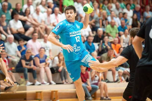 13 Robert Markotic (TVB 1898 Stuttgart), TVB 1898 Stuttgart vs. Ribe-Esbjerg HH, Sparkassencup 2018, Handball, Herren, Handboldligaen, 1. Bundesliga, 12.08.2018, Sparkassen-Cup Ehingen 2018, 12.08.2018 Ehingen Copyright: xEIBNER Michael_Schmidtx EP_MST