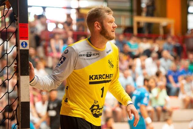 1 Johannes Bitter (TVB 1898 Stuttgart), TVB 1898 Stuttgart vs. Ribe-Esbjerg HH, Sparkassencup 2018, Handball, Herren, Handboldligaen, 1. Bundesliga, 12.08.2018, Sparkassen-Cup Ehingen 2018, 12.08.2018 Ehingen Copyright: xEIBNER Michael_Schmidtx EP_MST