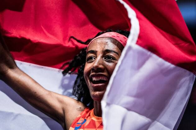 Berlin, Deutschland, 12.08.2018: Sifan Hassan (Niederlande) beim 5000m Finale der Frauen bei der Leichtathletik Europameisterschaften 2018 im Olympiastadion.