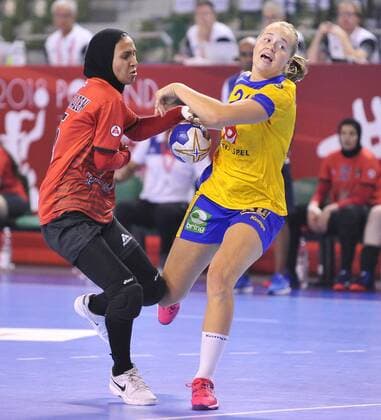 Sport Bilder des Tages 2018.08.13 Kielce Pilka reczna Mlodziezowe Mistrzostwa Swiata w Pilce Recznej Kobiet do lat 18 Egipt - Szwecja N z DAHLBERG Kajsa Foto Norbert Barczyk PressFocus 2018.08.13 Kielce Handball IHF Youth U18 Womens World Championship WM Weltmeisterschaft 2018 Egypt - Sweden DAHLBERG Kajsa Credit: Norbert Barczyk PressFocus NEWSPIX.PL --- Newspix.pl  20180813NB0016