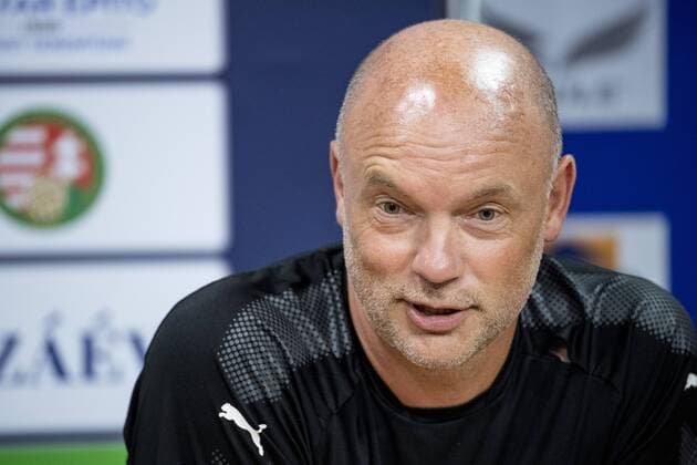 180813 Head coach Uwe Rösler during a press conference PK Pressekonferenz and practice ahead of the UEFA Champions League qualifying match between Vidi and Malmö FF on August 13, 2018 in Felcsut. Photo: Ludvig Thunman BILDBYRN kod LT 35515 Copyright: LUDVIGxTHUNMAN BB180813LT013