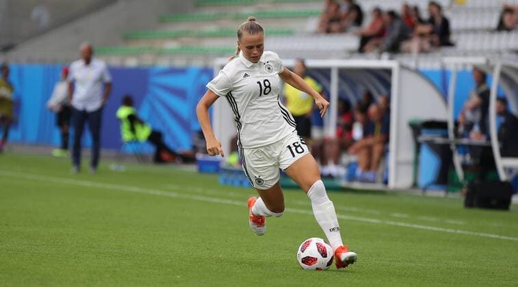 13.08.2018, xcex Frankreich, Vannes, Fussball, Frauenfussball, DFB, FIFA U20 WM der Frauen, U-20 Women s World Cup Deutschland gegen Haiti Klara Buehl (Deutschland), Freisteller