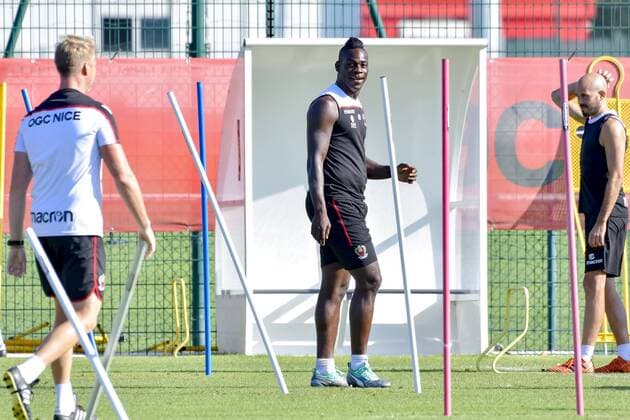 Mario Balotelli (OGC Nice) FOOTBALL : OGC Nice - Mario Balotelli Ã l entrainement - Nice - 14 08 2018 NorbertScanella Panoramic 