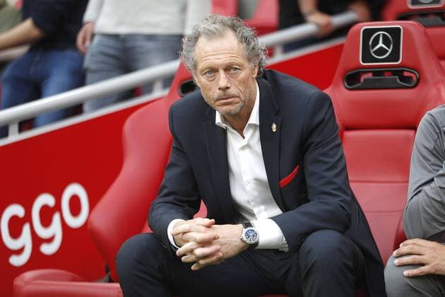 AMSTERDAM, 14-08-2018 , Johan Cruyff-Arena , football season 2018 2019, UEFA Champions League third qualifying round, 2nd leg , Standard coach Michel Preud homme (L) before the game Ajax - Standard Luik Ajax - Standard Luik  x2399088x