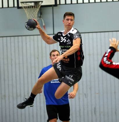 Dritte Handball-Bundesliga - MSG Grossbieberau Modau vs TV Grosswallstadt - Testspiel - Saison - 2018-2019 - 14.08.2018 - Grossbieberau v. l. Hrvoje Batinovic MSG Falken Aktion, Einzelbild -