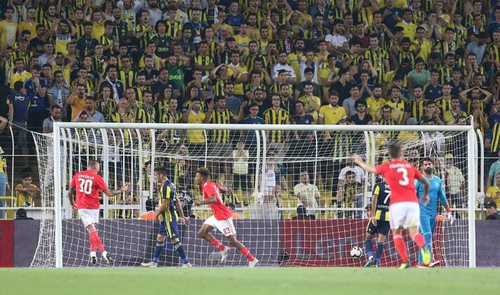 Benfica™s Gedson Fernandes celebrate his goal during Fenerbahce - Benfica UEFA Champions League Third Qualifying Round Second Game at Ulker Stadium in Istanbul, Turkey, 14th of August, 2018  Copyright: TolgaxAdanali 16086715
