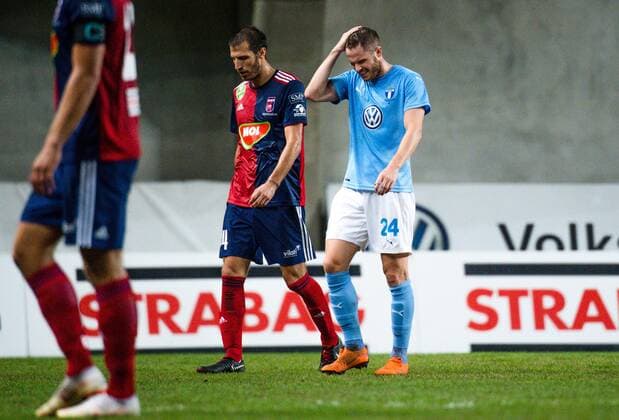 180814 Lasse Nielsen of Malmö FF during the UEFA Champions League qualifying match between Vidi and Malmö FF on August 14, 2018 in Felcsut. Photo: Ludvig Thunman BILDBYRN kod LT 35516 Copyright: LUDVIGxTHUNMAN BB180814LT065
