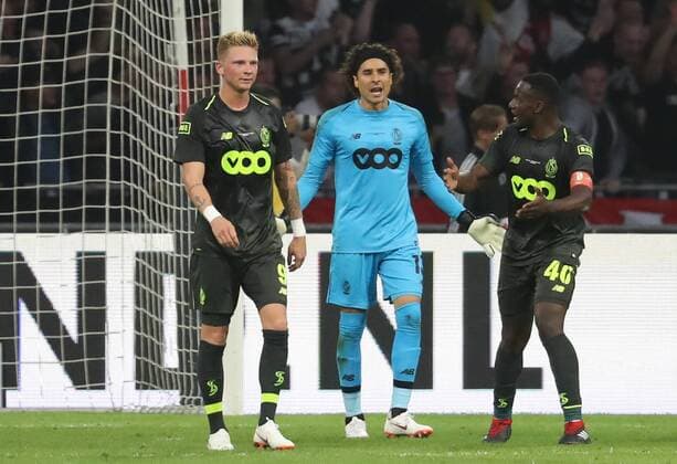 Standard s Renaud Emond looks dejected during a soccer game between Dutch club AFC Ajax and Belgian team Standard de Liege, Tuesday 14 August 2018 in Amsterdam, the Netherlands, the return leg of the third qualifying round of the UEFA Champions League. The first leg resulted in a 2-2 draw. VIRGINIExLEFOUR  x05405888x