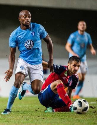 180814 Fouad Bachirou of Malmö FF during the UEFA Champions League qualifying match between Vidi and Malmö FF on August 14, 2018 in Felcsut. Photo: Ludvig Thunman BILDBYRN kod LT 35516 Copyright: LUDVIGxTHUNMAN BB180814LT086