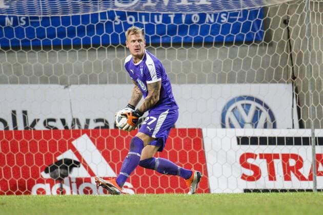 180814 goalkeeper Johan Dahlin of Malmö FF during the UEFA Champions League qualifying match between Vidi and Malmö FF on August 14, 2018 in Felcsut. Photo: Ludvig Thunman BILDBYRN kod LT 35516 Copyright: LUDVIGxTHUNMAN BB180814LT090